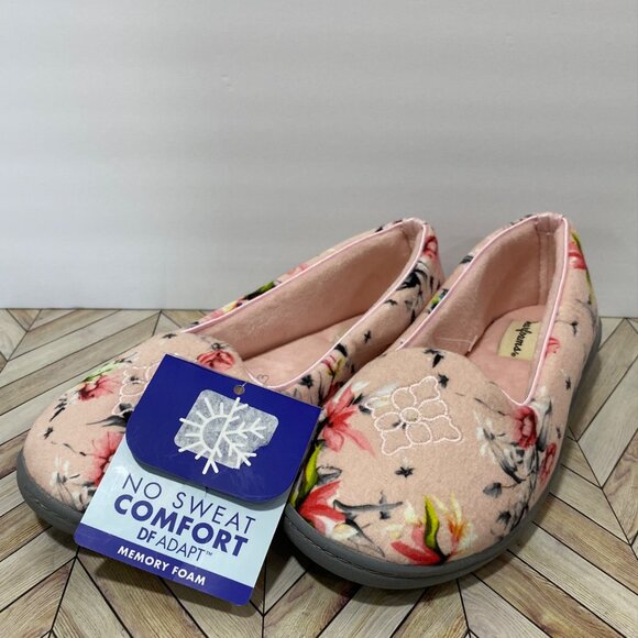 Womens Dearfoams Floral Print Memory Foam Slippers Size S Indoor Outdoor NWT - Picture 1 of 6